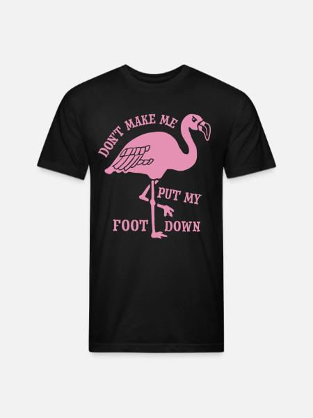 Flamingo Foot Down - Unisex Poly/Cotton T-Shirt - black