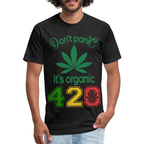 Joshing 420 Organic Herb Weed Marijuana Design - Men’s Fitted Poly/Cotton T-Shirt