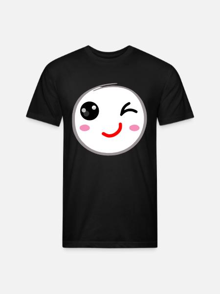 Winking face, Wink smile - Unisex Poly/Cotton T-Shirt - black