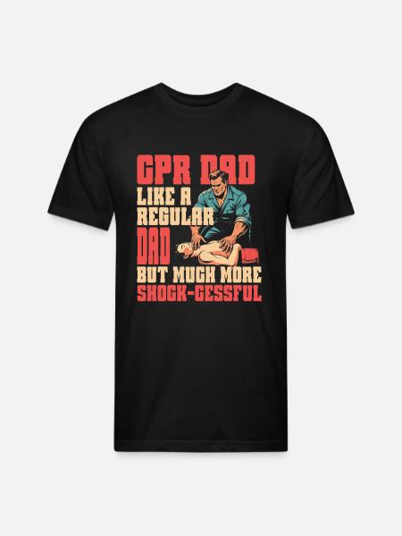 CPR Instructor Dad Paramedic - Unisex Poly/Cotton T-Shirt - black