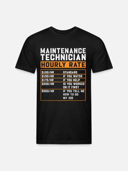 Maintenance Technician Hourly Rate - Unisex Poly/Cotton T-Shirt - black