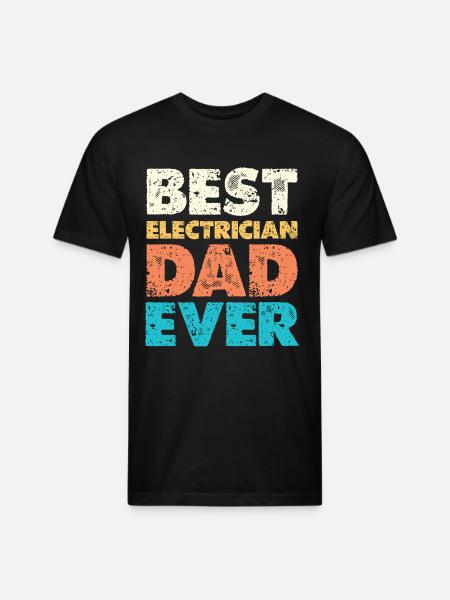 Best Electrician Dad Ever - Unisex Poly/Cotton T-Shirt - black