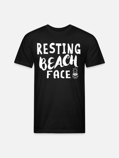 Resting Beach Face - Unisex Poly/Cotton T-Shirt - black