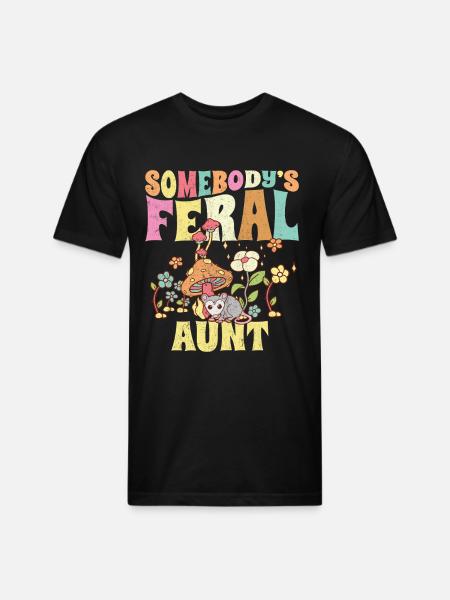 Somebody's Feral Aunt Garden - Unisex Poly/Cotton T-Shirt - black