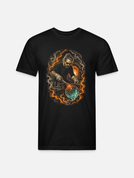 Glass Blowing - Unisex Poly/Cotton T-Shirt - black