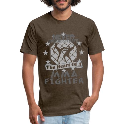 Never Underestimate The Heart of a MMA Fighter Tee - Fitted Cotton/Poly T-Shirt by Next Level