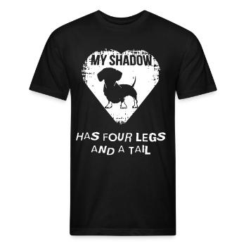 My shadow has four legs and a tail - Unisex Poly/Cotton T-Shirt - black - Front - Jose (178cm)