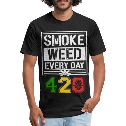 Hysterical 420 Everyday Smoker Weed Marijuana - Men’s Fitted Poly/Cotton T-Shirt