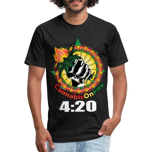 Wacky 420 Keep It Lit Time Weed Marijuana Design - Men’s Fitted Poly/Cotton T-Shirt