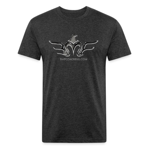 Metal LogoSet transparent BMFCoaching 300dpi Dark - Men’s Fitted Poly/Cotton T-Shirt