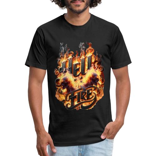 Hell Fire: Demonic Skulls Burn in Eternal Flames - Unisex Poly/Cotton T-Shirt