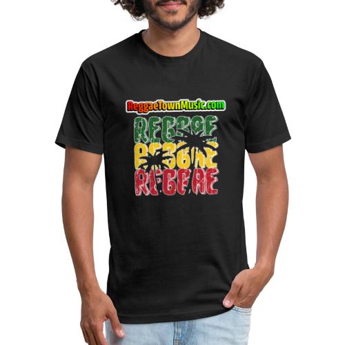 Rasta style reggae music design with classic roots - Men’s Fitted Poly/Cotton T-Shirt