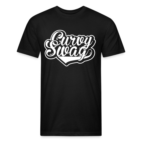 Curvy Swag Reversed Out Design - Men’s Fitted Poly/Cotton T-Shirt