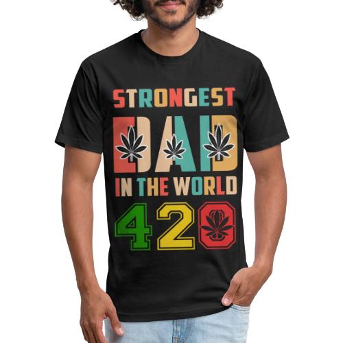 Chucklesome 420 Dad Loves Herb Weed Marijuana - Men’s Fitted Poly/Cotton T-Shirt