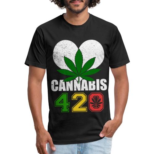 Sidesplitting 420 Love Herb Weed Marijuana Design - Men’s Fitted Poly/Cotton T-Shirt