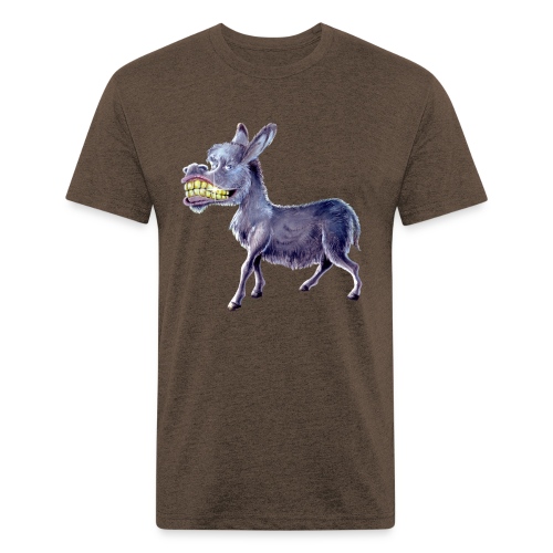 Funny Keep Smiling Donkey - Men’s Fitted Poly/Cotton T-Shirt