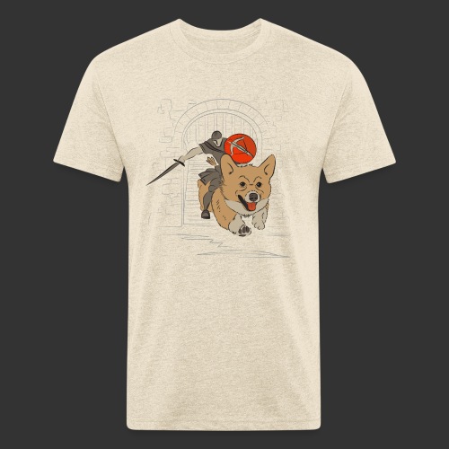 A Corgi Knight charges into battle - Men’s Fitted Poly/Cotton T-Shirt