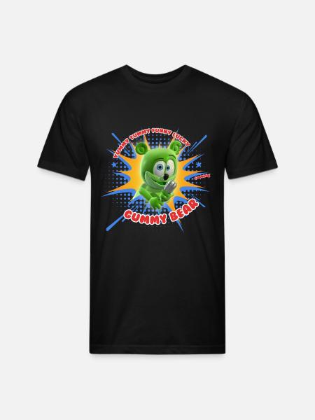 Funny Lucky Gummy Bear - Unisex Poly/Cotton T-Shirt - black