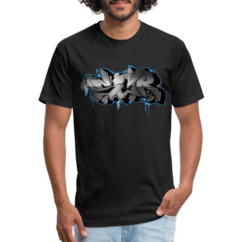 SCR GRAFFITI T-SHIRT GREY/BLUE - Men’s Fitted Poly/Cotton T-Shirt