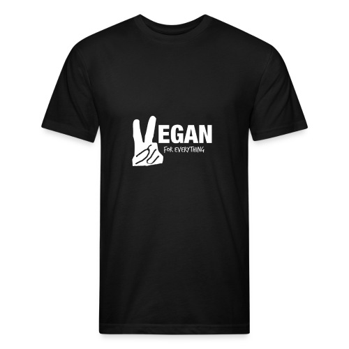 Vegan For Everything white design - Men’s Fitted Poly/Cotton T-Shirt