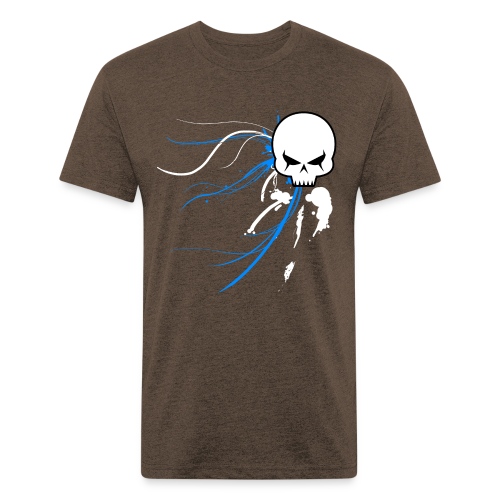 cyber skull bluw - Fitted Cotton/Poly T-Shirt by Next Level