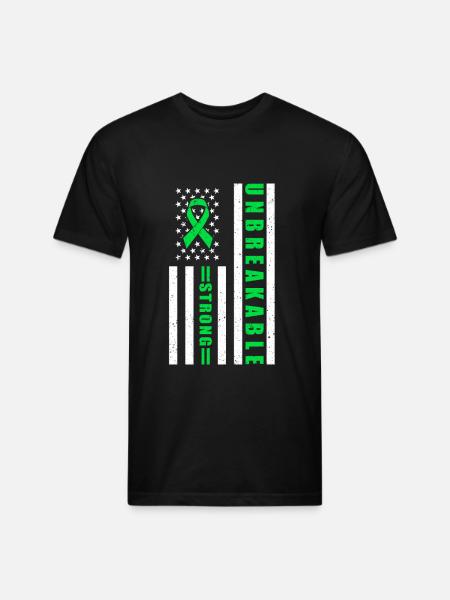 Unbreakable Strong Scoliosis Awareness Green - Unisex Poly/Cotton T-Shirt - black
