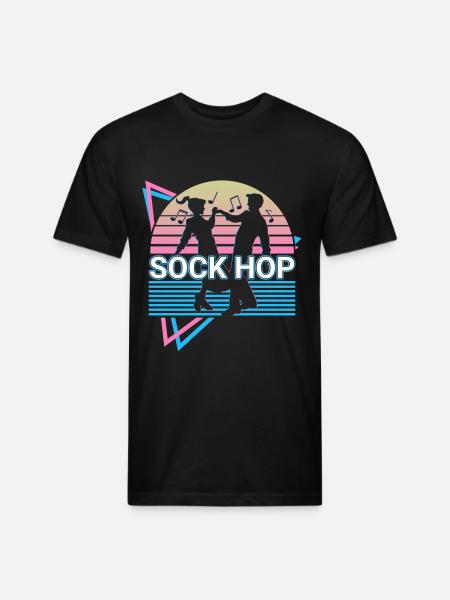 Sock Hop Retro - Unisex Poly/Cotton T-Shirt - black