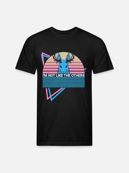 Jackalope Retro Cryptid - Unisex Poly/Cotton T-Shirt - black