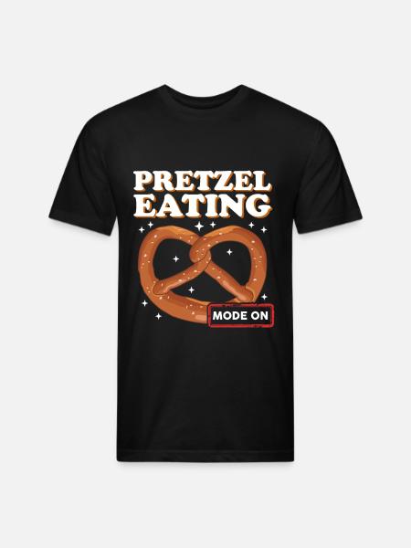 Pretzel Eating Mode Pretzels - Unisex Poly/Cotton T-Shirt - black