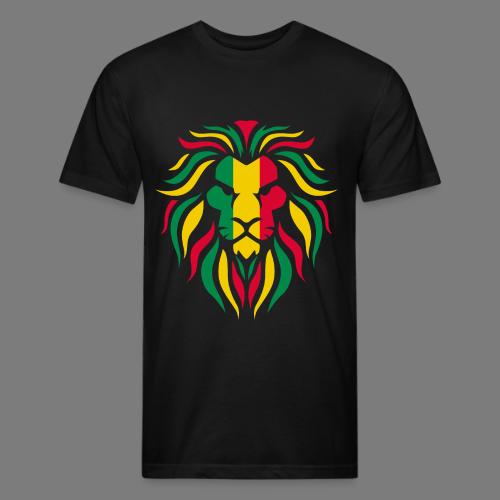 Reggae Lion & Cannabis Freedom Design - Men’s Fitted Poly/Cotton T-Shirt