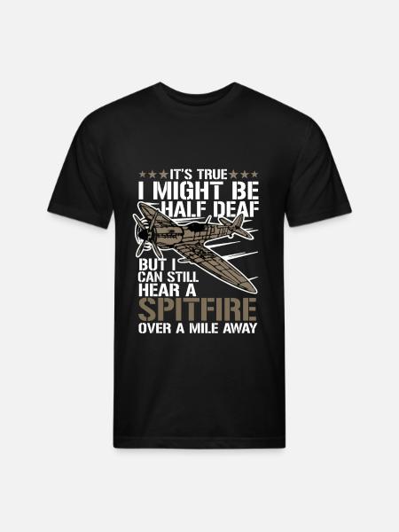 A Spitfire Over A Mile Away T shirt - Unisex Poly/Cotton T-Shirt - black