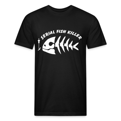 serial fish killer fish fisherman fishing - Men’s Fitted Poly/Cotton T-Shirt