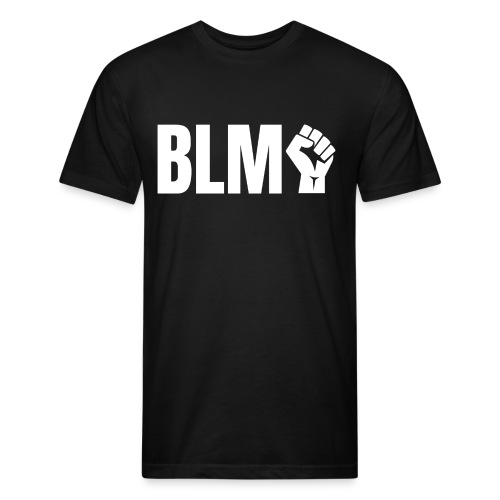 BLM Black Lives Matter Raised Fist - Men’s Fitted Poly/Cotton T-Shirt
