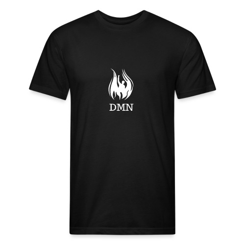 Front (Flame Guy-White) _ Back (Blank) - Men’s Fitted Poly/Cotton T-Shirt