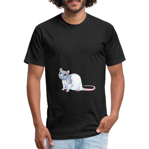 Blue Hooded Fancy Rat - Men’s Fitted Poly/Cotton T-Shirt