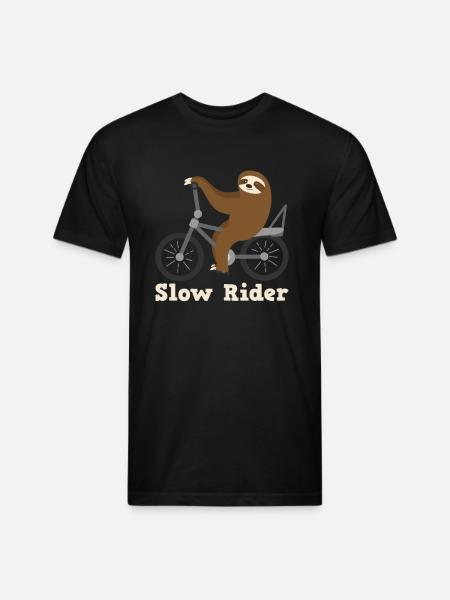 Slow Rider Sloth Cyclisme Équitation Vélo Vélo Paresseux - T-shirt unisexe en polycoton - noir