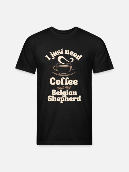 Coffee Belgian-shepherd lover - Unisex Poly/Cotton T-Shirt - black