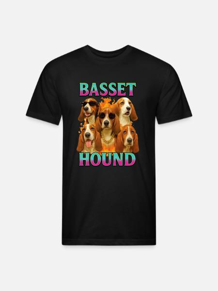 Basset Hound - Unisex Poly/Cotton T-Shirt - black