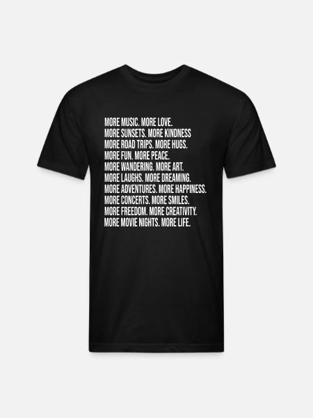 More music More love More sunsets More kindness - Unisex Poly/Cotton T-Shirt - black