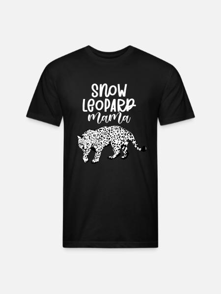 Snow Leopard Mama - Unisex Poly/Cotton T-Shirt - black