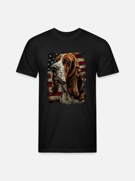 Basset Hound - Unisex Poly/Cotton T-Shirt - black