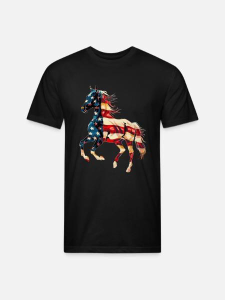 Horse - Unisex Poly/Cotton T-Shirt - black