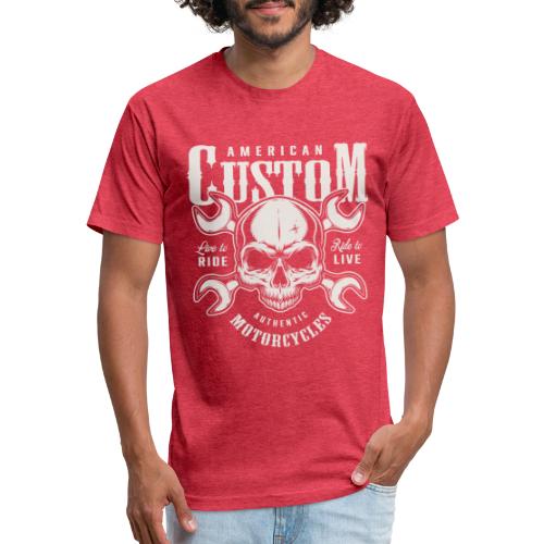 custom motorcycles biker - Men’s Fitted Poly/Cotton T-Shirt