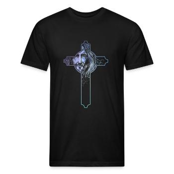 Jesus Cross Religious Pastor Faith - Unisex Poly/Cotton T-Shirt - black - Front - Jose (178cm)