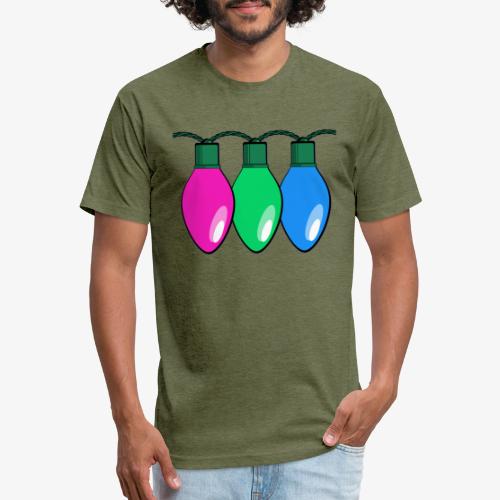 Polysexual Pride Christmas Lights - Men’s Fitted Poly/Cotton T-Shirt