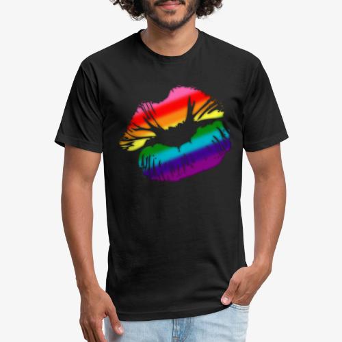 Original Gilbert Baker LGBTQ Love Rainbow Pride - Men’s Fitted Poly/Cotton T-Shirt