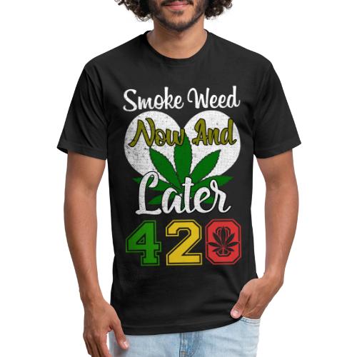 Funny 420 Always Smoking Weed Marijuana Design - Men’s Fitted Poly/Cotton T-Shirt