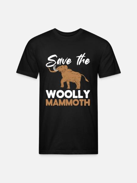 Mammoth Funny Prehistoric Animal - Unisex Poly/Cotton T-Shirt - black