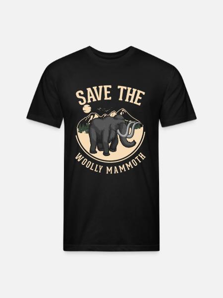 Funny Mammoth Prehistoric Animal - Unisex Poly/Cotton T-Shirt - black