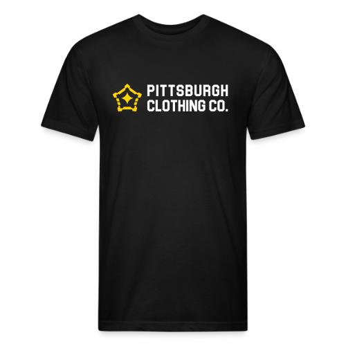 wordmark side - Men’s Fitted Poly/Cotton T-Shirt